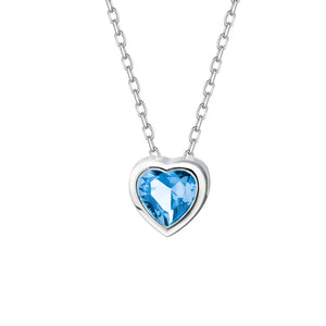 TrustDavis 925 Silver Heart CZ Necklace For Women DA2596