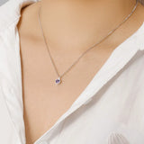 TrustDavis 925 Silver Heart CZ Necklace For Women DA2596