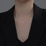 TrustDavis 925 Silver Heart CZ Necklace For Women DA2596