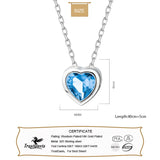 TrustDavis 925 Silver Heart CZ Necklace For Women DA2596
