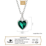 TrustDavis 925 Silver Heart CZ Necklace For Women DA2596