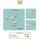 TrustDavis 925 Silver Cat CZ Charm Pendant DIY Fine Jewelry