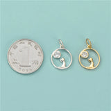 TrustDavis 925 Silver Cat CZ Charm Pendant DIY Fine Jewelry