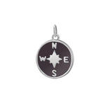 TrustDavis 925 Sterling Silver Sweet Round Glaze Compass Charm Pendant