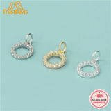 TrustDavis Genuine 925 Sterling Silver CZ Charm Pendant DIY Jewelry HY417