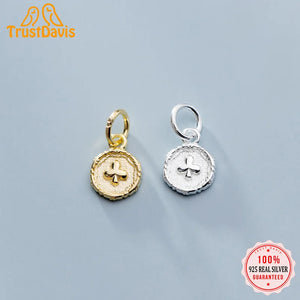 TrustDavis 925 Sterling Silver Flower Charm Pendant