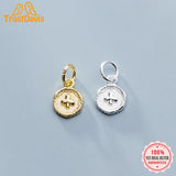 TrustDavis 925 Sterling Silver Flower Charm Pendant