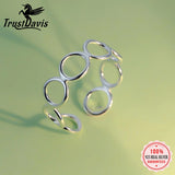TrustDavis 925 Sterling Silver Sweet Round Finger Ring For Women