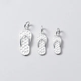 TrustDavis 925 Sterling Silver Slippers Charm Pendant DIY Fine Jewelry