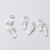 TrustDavis 925 Sterling Silver Slippers Charm Pendant DIY Fine Jewelry