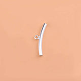 925 Sterling Silver Sweet Smooth Curved Tube Pendant, DIY Accessories