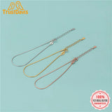 TrustDavis 925 Sterling Silver Snake Chain Charms Bracelet DIY Jewelry HY187