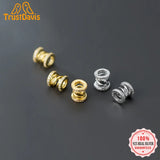 TrustDavis 925 Sterling Silver CZ Beads DIY Accessories Fine Jewelry