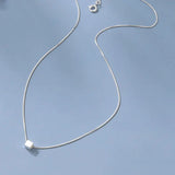 TrustDavis 925 Silver Square Box Chain Necklace For Women Wedding Gift