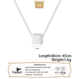 TrustDavis 925 Silver Square Box Chain Necklace For Women Wedding Gift