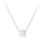 TrustDavis 925 Silver Square Box Chain Necklace For Women Wedding Gift