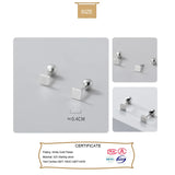 TrustDavis Silver Square Round Bead Stud Earrings For Women