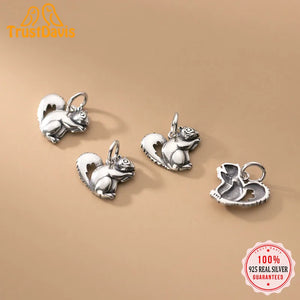 TrustDavis 925 Sterling Silver Squirrel Charm Pendant DIY Jewelry