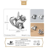 TrustDavis 925 Sterling Silver Squirrel Charm Pendant DIY Jewelry
