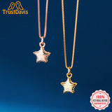 TrustDavis 925 Silver Sweet Star CZ Pendant DIY Necklace Bracelet Accessory