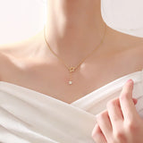 TrustDavis 925 Silver Star CZ Necklace Wedding Statement Jewelry Gift LB205