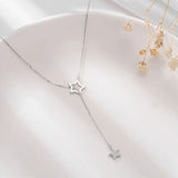TrustDavis 925 Silver Star CZ Necklace Wedding Statement Jewelry Gift LB205