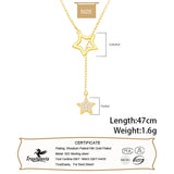 TrustDavis 925 Silver Star CZ Necklace Wedding Statement Jewelry Gift LB205