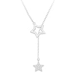 TrustDavis 925 Silver Star CZ Necklace Wedding Statement Jewelry Gift LB205