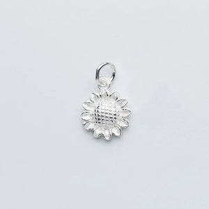 TrustDavis 925 Silver Sweet Sunflower Charm Pendant DIY Jewelry HY280