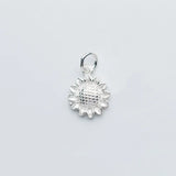 TrustDavis 925 Silver Sweet Sunflower Charm Pendant DIY Jewelry HY280
