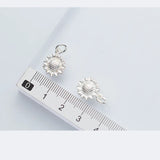 TrustDavis 925 Silver Sweet Sunflower Charm Pendant DIY Jewelry HY280