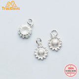 TrustDavis 925 Silver Sweet Sunflower Charm Pendant DIY Jewelry HY280