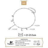 925 Silver Tassel Heart Anklets Wedding Jewelry