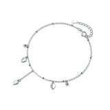 925 Silver Tassel Heart Anklets Wedding Jewelry