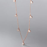 Davis 925 Sterling Silver Tassel CZ Pendant Short Necklace