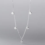 Davis 925 Sterling Silver Tassel CZ Pendant Short Necklace