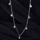 Davis 925 Sterling Silver Tassel CZ Pendant Short Necklace