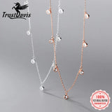 Davis 925 Sterling Silver Tassel CZ Pendant Short Necklace