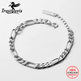 TrustDavis 925 Silver Charm Bracelet For Women Wedding Party Fine Jewelry