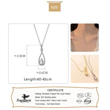 Davis 925 Sterling Silver Water Drop CZ Necklace