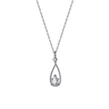 Davis 925 Sterling Silver Water Drop CZ Necklace