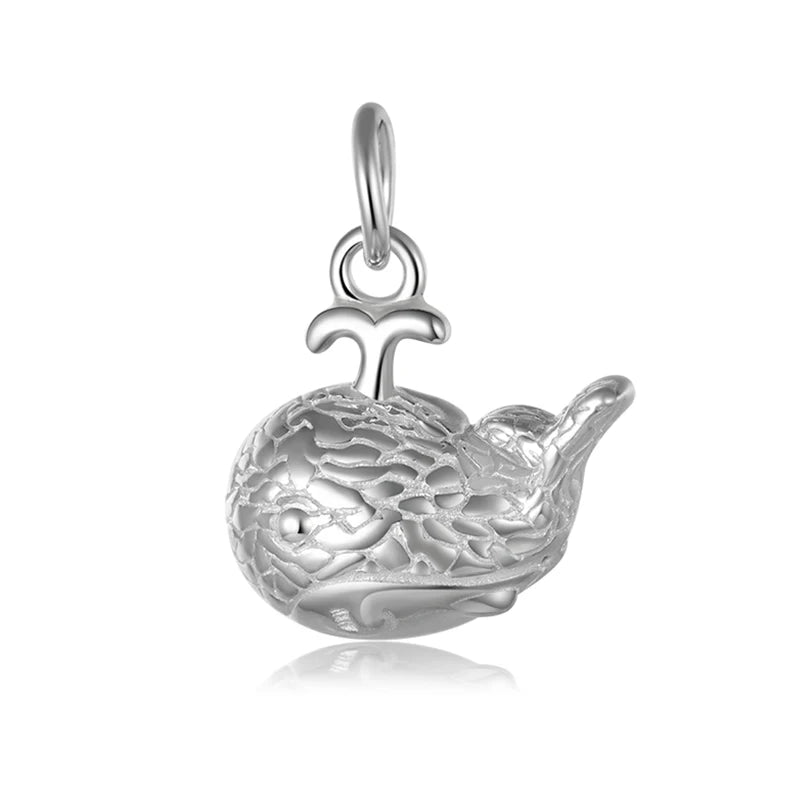 TrustDavis 925 Sterling Silver Whale Charm Pendant DIY Jewelry
