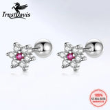 Sweet Winter Snowflake CZ Stud Earrings Wedding Jewelry