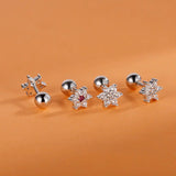 Sweet Winter Snowflake CZ Stud Earrings Wedding Jewelry