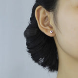 Sweet Winter Snowflake CZ Stud Earrings Wedding Jewelry