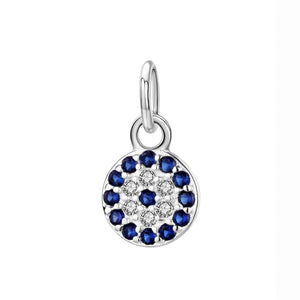 TrustDavis 925 Sterling Silver CZ Eye Charm Pendant DIY Accessories