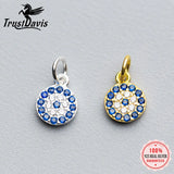 TrustDavis 925 Sterling Silver CZ Eye Charm Pendant DIY Accessories
