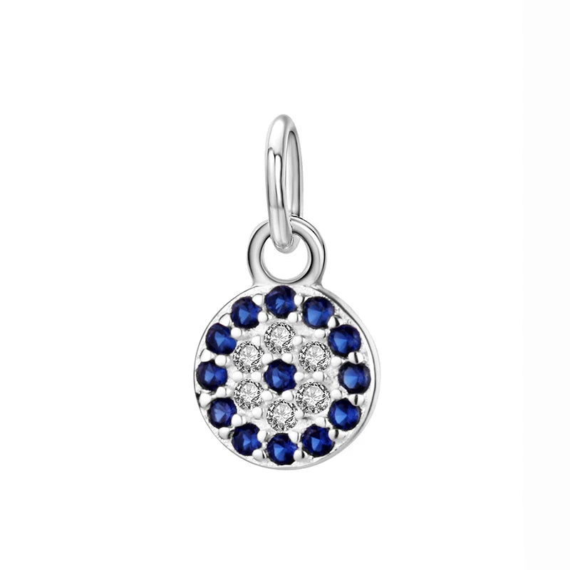 TrustDavis 925 Sterling Silver CZ Eye Charm Pendant DIY Accessories