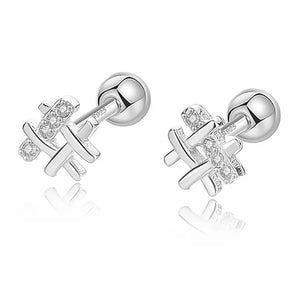 925 Silver CZ Bead Stud Earrings for Girls DG0015