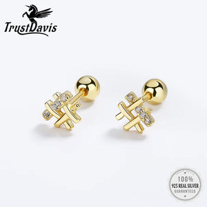 925 Silver CZ Bead Stud Earrings for Girls DG0015